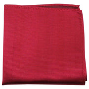 Knightsbridge Neckwear Ribbed Silk Pocket Square - Crimson Red