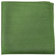 Knightsbridge Neckwear Ribbed Silk Pocket Square - Olive Green