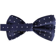 Knightsbridge Neckwear Spots Silk Bow Tie - Navy/White