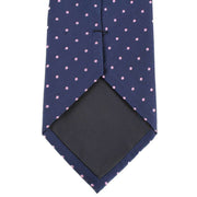 Knightsbridge Neckwear Spotted Silk Tie - Navy/Pink