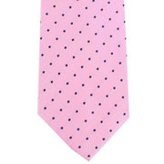 Knightsbridge Neckwear Spotted Silk Tie - Pink/Navy