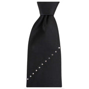 Knightsbridge Neckwear Striped Diamante Tie - Black/Silver