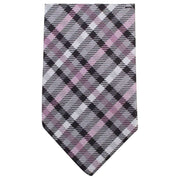 Knightsbridge Neckwear Tartan Woven Tie - Pink/Grey/Black