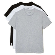 Lacoste Crew Neck 3 Pack T-Shirts - Black/Grey/White