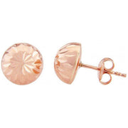 Mark Milton Diamond Cut Half Ball Stud Earrings - Rose Gold