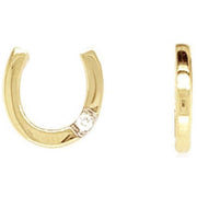 Mark Milton Diamond Horseshoe Earrings  - Gold