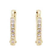 Mark Milton Hoop Earrings - Yellow Gold/Clear