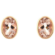 Mark Milton Large Oval Morganite Earrings - Rose Gold