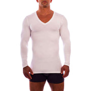 Obviously Essence Deep V-Neck Long Sleeve Undershirt - White