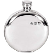 Orton West 6oz Round Pewter Hip Flask - Silver