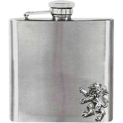 Orton West 6oz Stainless Steel Lion Hip Flask - Silver