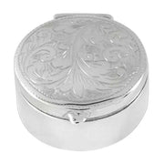 Orton West Engraved Pill Box - Silver