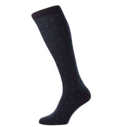 Pantherella Addison Cotton Fil D'Ecosse Over the Calf Socks - Navy