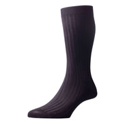 Pantherella Danvers Rib Cotton Lisle Socks - Black