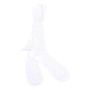 Pantherella Danvers Rib Over the Calf Cotton Lisle Socks - White