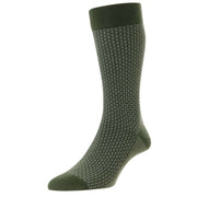 Pantherella Elgar Egyptian Cotton Socks - Dark Olive Green