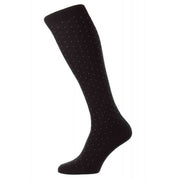 Pantherella Gadsbury Cotton Fil D'Ecosse Over the Calf Socks - Black