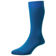 Pantherella Laburnum Merino Wool Socks - Petrol Blue
