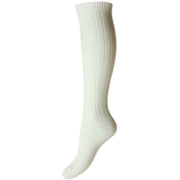 Pantherella Tabitha Ribbed Cashmere Knee High Socks - Winter White