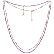 Pearls of the Orient Clara Amethyst Fine Double Chain Necklace - Purple