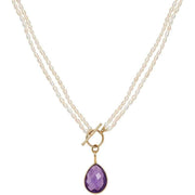 Pearls of the Orient Clara Double Strand Amethyst Drop Necklace - Purple