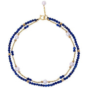 Pearls of the Orient Clara Lapis Lazuli Fine Double Chain Bracelet - Blue
