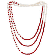 Pearls of the Orient Gratia Classic Freshwater Pearl Rope Necklace - Red