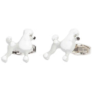 Simon Carter Poodle Cufflinks - Silver/White