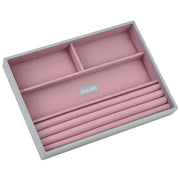 Stackers Classic 4 Section Jewellery Tray - Dove Grey/Antique Rose