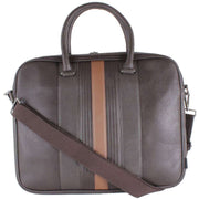 Ted Baker Nevver Striped Document Bag - Chocolate Brown