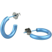 Ti2 Titanium 12mm Hoop Earrings - Aqua Blue