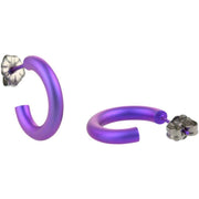 Ti2 Titanium 12mm Hoop Earrings - Imperial Purple