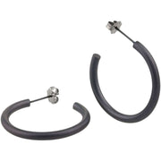 Ti2 Titanium 25mm Hoop Earrings - Black