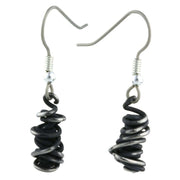 Ti2 Titanium Chaos Small Drop Earrings - Black