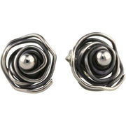 Ti2 Titanium Circular Chaos Stud Earrings - Black