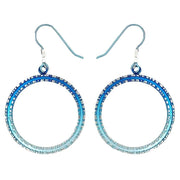 Ti2 Titanium Coastal Edge Large Drop Earrings - Dark Blue