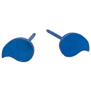 Ti2 Titanium Drop Shape 6mm Stud Earrings - Dark Blue