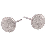 Ti2 Titanium Fine Textured 6mm Round Stud Earrings - Natural Brushed