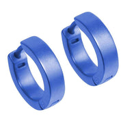 Ti2 Titanium Flat Hoop Cuff Earrings - Navy Blue