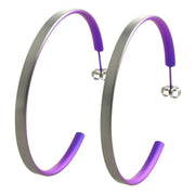 Ti2 Titanium Large Hoop Earrings - Imperial Purple