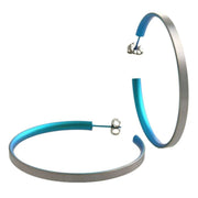 Ti2 Titanium Large Hoop Earrings - Kingfisher Blue