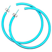 Ti2 Titanium Large Round Hoop Earrings - Kingfisher Blue