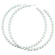 Ti2 Titanium Large Twisted Hoop Earrings - Light Green