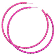 Ti2 Titanium Large Twisted Hoop Earrings - Pink