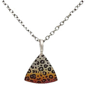 Ti2 Titanium Leopard Print Trillion Pendant - Silver/Brown