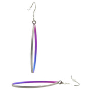 Ti2 Titanium Pear Shaped Drop Earrings - Pink/Purple