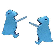 Ti2 Titanium Puffin 9mm Stud Earrings - Light Blue