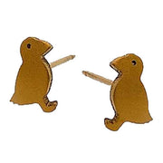 Ti2 Titanium Puffin 9mm Stud Earrings - Tan