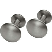 Ti2 Titanium Round Bevelled Edge Cufflinks - Grey