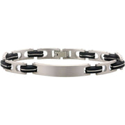 Ti2 Titanium Slim ID Bracelet - Silver/Black